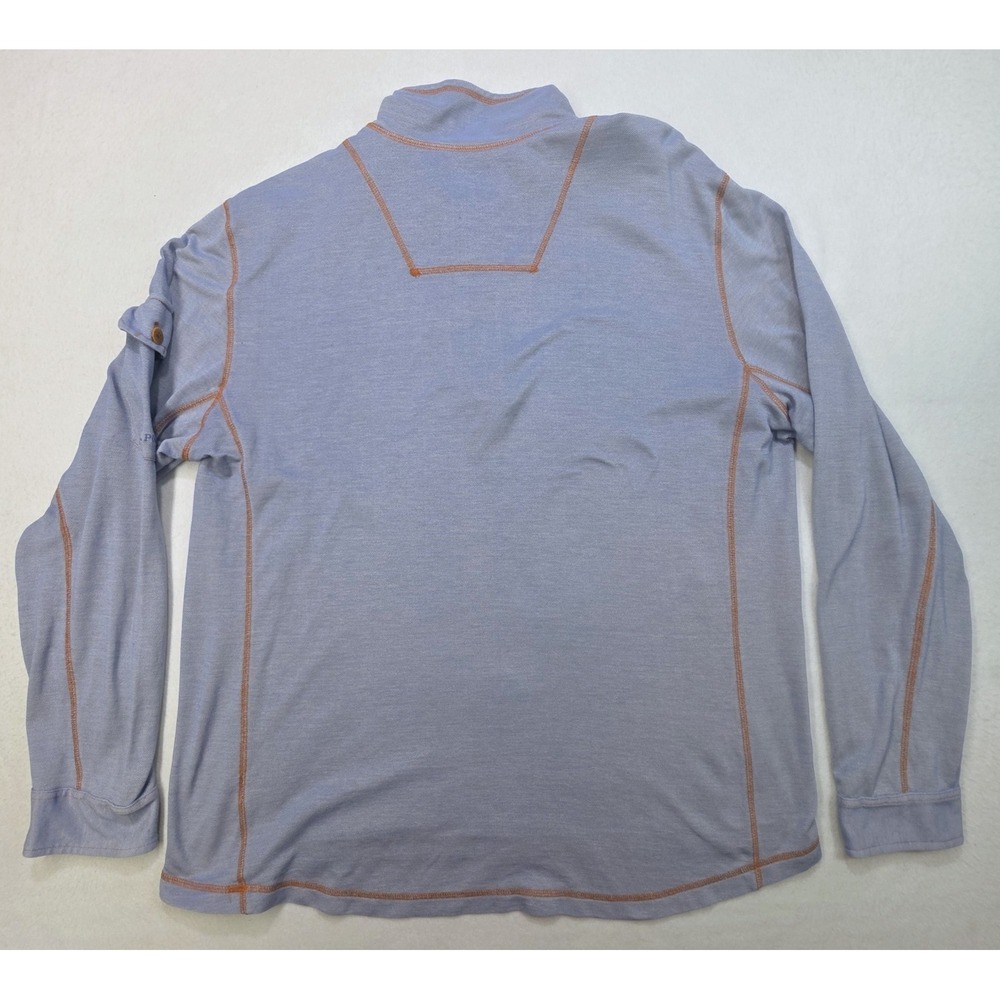 J.L. Powell Pullover Shirt Pullover Men's XL Blue 1/4 Zip Sleeve Pocket - Picture 10 of 12